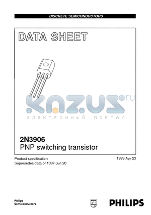 2N3906 datasheet - PNP switching transistor