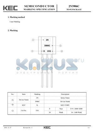 2N3906C datasheet - TO-92 PACKAGE