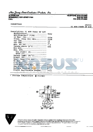 2N3924 datasheet - SI NPN POWER HF BJT