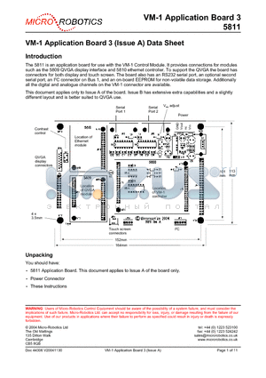 5811 datasheet - VM-1 Application Board 3