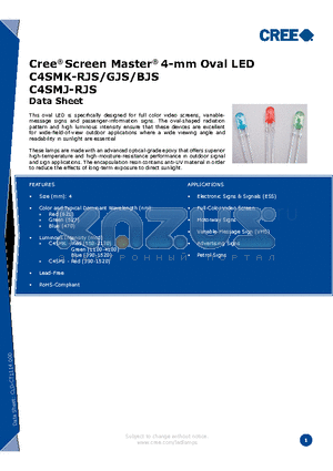 CCCCC-DXG-XHHKKMN2 datasheet - Cree^ Screen Master^ 4-mm Oval LED