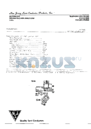2N3965 datasheet - SI PNP LO-PWR BJT
