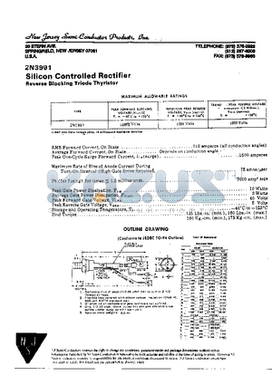 2N3991 datasheet - SILICON CONTROLLED RECTIFIER