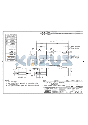 AV08-XX-28 datasheet - OUTLINE, AV08 MOTOR DRIVEN ATTENUATOR