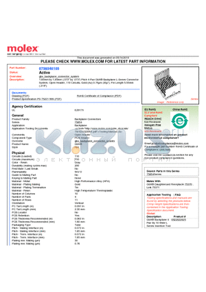 75854-0105 datasheet - 1.85mm by 1.85mm (.073