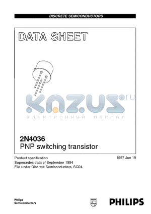 2N4036 datasheet - PNP switching transistor