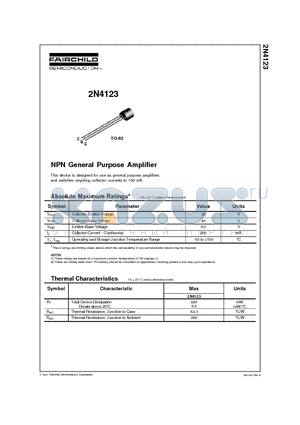 2N4123_01 datasheet - NPN General Purpose Amplifier