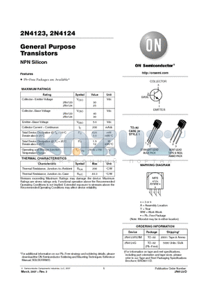 2N4124 datasheet - General Purpose Transistors NPN Silicon