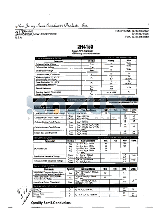 2N4150 datasheet - SILICON NPN TRANSISTOR