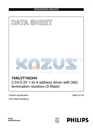 AV162344DGG datasheet - 2.5V/3.3V 1-to-4 address driver with 30ohm termination resistors 3-State