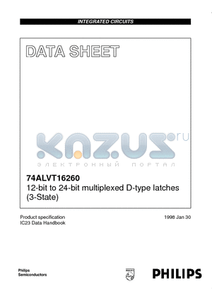 AV16260DGG datasheet - 12-bit to 24-bit multiplexed D-type latches 3-State