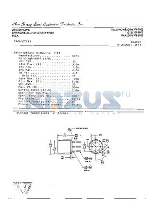 2N4220 datasheet - N-CHANNEL JFET