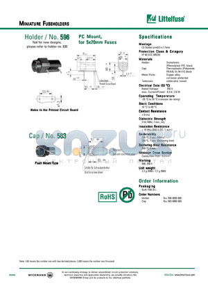 583 datasheet - MINIATURE FUSEHOLDERS