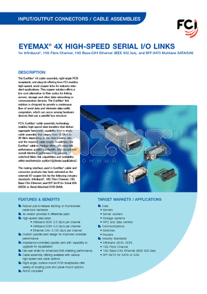 58441-001LF datasheet - EYEMAX^ 4X HIGH-SPEED SERIAL I/O LINKS