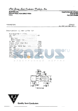 2N4249 datasheet - SI PNP LO-PWR BJT