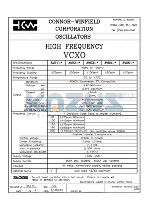 AV52-160 datasheet - HIGH FREQUENCY