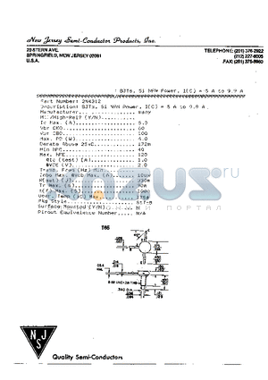 2N4312 datasheet - BJTS, SI NPN POWER