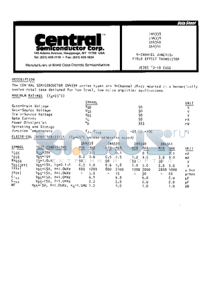 2N4341 datasheet - N-CHANNEL JUNCTION FIELD EFFECT TRANSISTOR