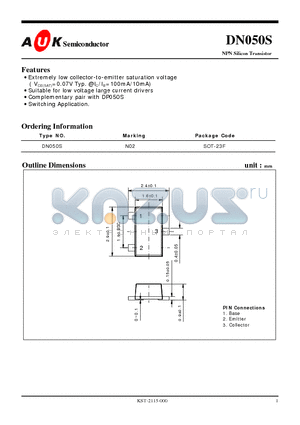 DN050S datasheet - NPN Silicon Transistor