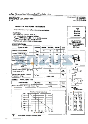 2N4399 datasheet - PNP SILICON HIGH-POWER TRANSISTORS