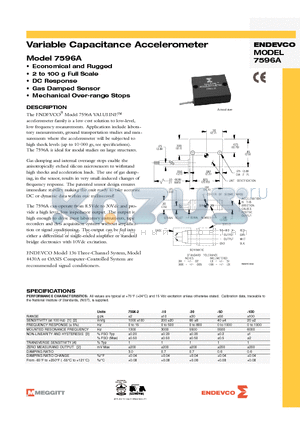 7596-10 datasheet - Variable Capacitance Accelerometer