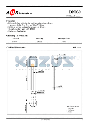 DN030 datasheet - NPN Silicon Transistor