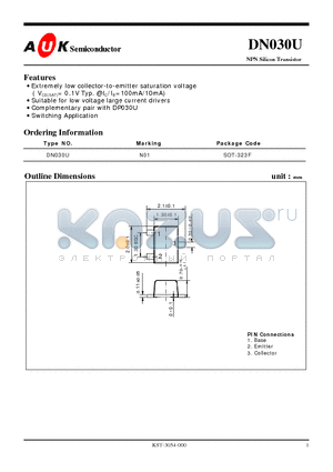 DN030U datasheet - NPN Silicon Transistor