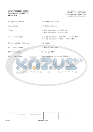 75DB-013 datasheet - DC BLOCK