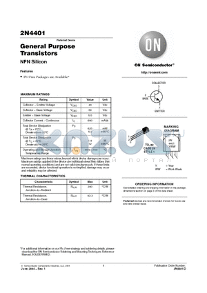 2N4401RLRM datasheet - General Purpose Transistors