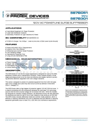 587B051 datasheet - 120V AC POWER LINE SURGE SUPPRESSOR