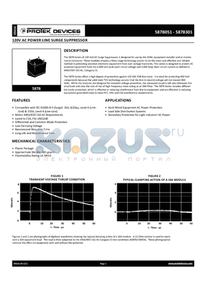 587B051 datasheet - 120v ac power line surge suppressor