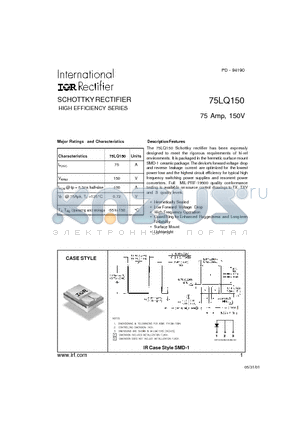 75LQ150 datasheet - SCHOTTKY RECTIFIER