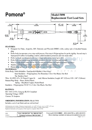 5898 datasheet - Replacement Test Lead Sets