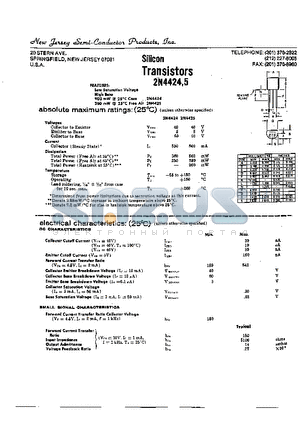 2N4425 datasheet - SILICON TRANSISTORS