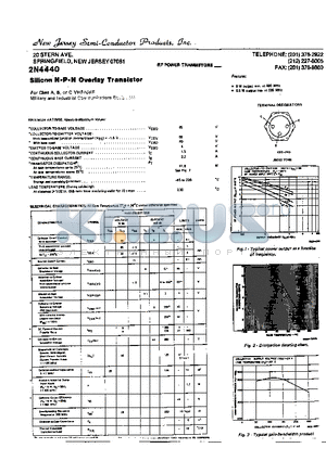 2N4440 datasheet - SILICON N-P-N OVERLAY TRANSISTOR