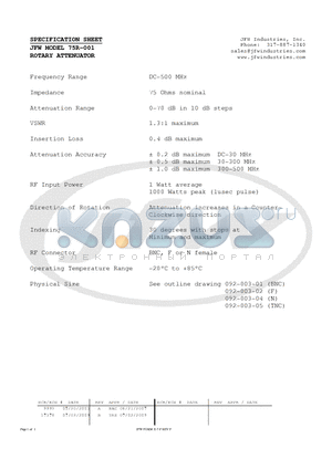 75R-001 datasheet - ROTARY ATTENUATOR