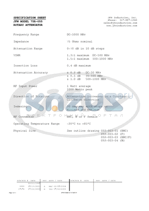 75R-055 datasheet - ROTARY ATTENUATOR