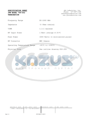 75T-002 datasheet - TERMINATION