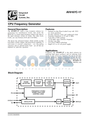 AV9107C-17 datasheet - CPU Frequency Generator