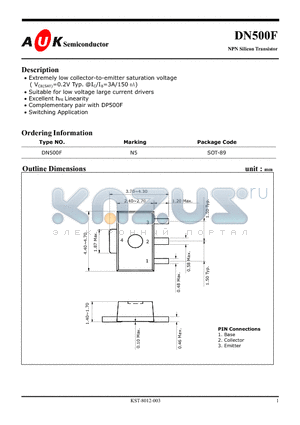 DN500F datasheet - NPN Silicon Transistor