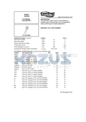 2N4858A datasheet - N-CHANNEL SILICON JFET