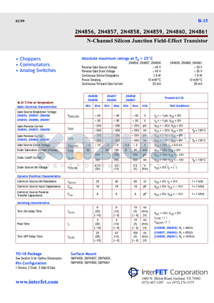 2N4860 datasheet - N-Channel Silicon Junction Field-Effect Transistor