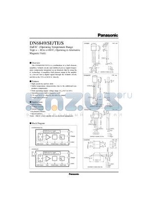 DN6849 datasheet - Hall IC(Operating Temperature Range Topr = - 40 to -100`C, Operating in Alternative Magnetic Field)