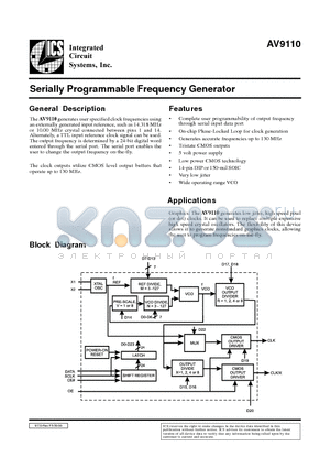 AV9110-02CN14 datasheet - Serially Programmable Frequency Generator