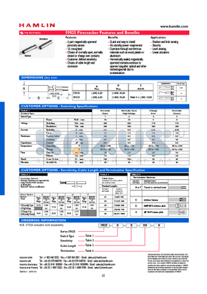 59052-X-S-01-D datasheet - Firecracker Features and Benefits