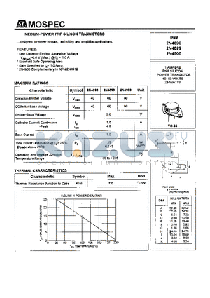 2N4898 datasheet - POWER TRANSISTORS(1A, 25W)