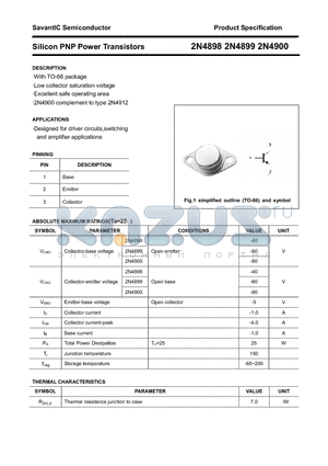 2N4899 datasheet - Silicon PNP Power Transistors