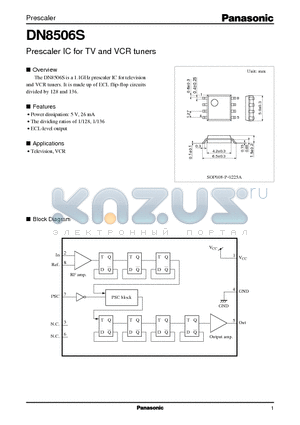 DN8506S datasheet - Prescaler IC for TV and VCR tuners
