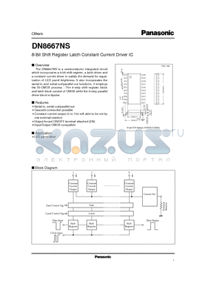 DN8667NS datasheet - 8-Bit Shift Register Latch Constant Current Driver IC
