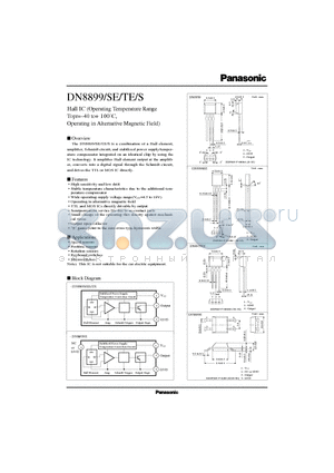 DN8899TE datasheet - Hall IC (Operating Temperature Range Topr=-40 to 100`C, Operating in Alternative Magnetic Field)